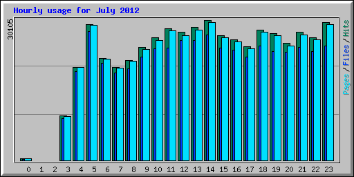 Hourly usage for July 2012