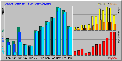 Usage summary for zorkiy.net